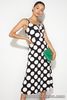 Dorothy Perkins - Petite Black/White Spot Print Midi Dress - Size 8 - Brand New
