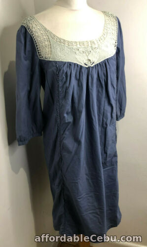 1st picture of BNWT Local Apparel La Mola blue cotton crochet midi smock dress M NEW rrp £179 For Sale in Cebu, Philippines
