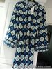 Zara Blue Printed Dress with Belt Medium HIGH NECK BNWT SHIFT