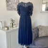 BNWT Navy Lace & Gathered Tulle Midi Dress Size 8 By Anaya With Love RRP £80