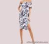 ASOS Marble Print One Shoulder Scuba Midi Dress UK 14 New Side Slit Ruched