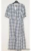 NEXT Women’s Ladies Gingham Grey Check Print Midi Wrap Dress Size 16