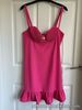 Ladies Hot Pink MISSGUIDED Pin Tuck Cup Sleeveless Strap Mini Dress Size 12 BNWT