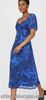 Principles Printed Mesh Sweetheart neck Aline blue Midi Dress Size UK 18 BMWT