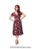 Qed london uk 16 pink greeb multi floral cut out summer beach dress new