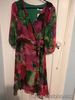 womens silky pink and green dress size 40 uk 10 BNWT !