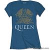 Ladies Queen Freddie Mercury Blue Crest Official Tee T-Shirt Womens