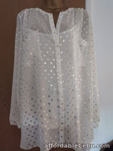 1st picture of marks and Spencer Blouse With Camisole Ivory Gold Spot Uk22 BNWT For Sale in Cebu, Philippines