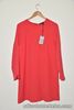 £135 Red Coast Bobbi Tunic Shift Dress Coral Red Size 14 Long Sleeve