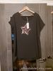 NEXT WOMENS TOP CHARCOAL GREY WITH PINK HEART DESIGN BNWT SIZE 22