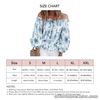 Blouse Flared Sleeve Polyester Flower Print Sleeve Blouse With A Frill For