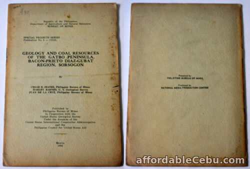 1st picture of 1955 Phil GEOLOGY & COAL RESOURCES OF THE GABO PENINSULA Cesar B. Ibanez w/ Maps For Sale in Cebu, Philippines
