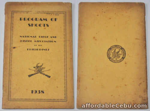 1st picture of 1938 Philippines NATIONAL RIFLE & PISTOL ASSOCIATION Program Of Shoot For Sale in Cebu, Philippines
