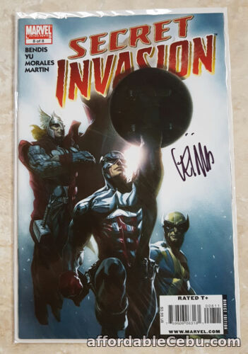 1st picture of Secret Invasion #8 Skrulls FINALE Leinil Francis Yu Signed Auto Marvel Comics For Sale in Cebu, Philippines