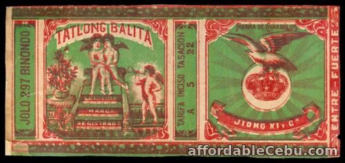 1st picture of Philippines TATLONG BALITA Cigarette Label For Sale in Cebu, Philippines