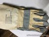 80's US Military Issued Cloth on Leather Palm Work Long Gloves Gauntlet NOS