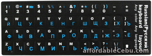 1st picture of Russian-English Notebook Computer Alphabet Keyboard Stickers - BLUE Letters For Sale in Cebu, Philippines