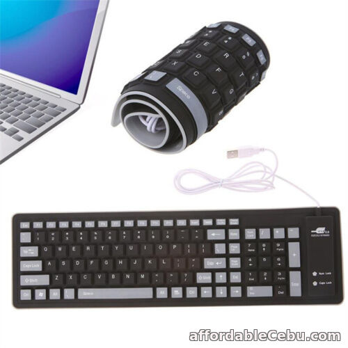 1st picture of USB Wired Foldable Flexible Roll up Silicone Keyboard Water-Resistant PC Laptop For Sale in Cebu, Philippines