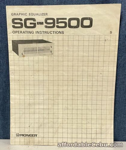 1st picture of PIONEER SG-9500 GRAPHIC EQUALIZER OWNERS MANUAL ORIGINAL FACTORY SG9500 For Sale in Cebu, Philippines