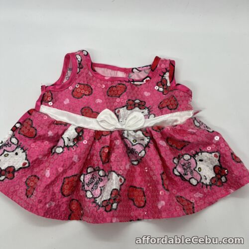 1st picture of Build A Bear Hello Kitty Pink Satin And Sequin Dress With White Belt And Bow For Sale in Cebu, Philippines