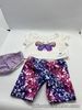 Build A Bear White T Shirt With A Butterfly, Diamond Print Pants And Knickers