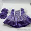 Teddy Mountain Purple Satin Dress (See Close Up Of Pull On Back) & Slippers