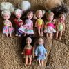 Bundle of X8 Mattel Barbie Mini Kelly Dolls Toys (6 Genuine, 2 Unsure) 1994
