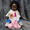 Zapf Creation African American Doll Black Dark Skin Closing Eyes With Clothing