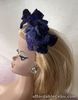 Barbie Purple Velvet Hat / Fascinator Purple flowers Handmade OOAK