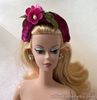Barbie Pink Velvet Headband Pink flowers Handmade OOAK