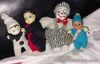 Vintage Clowns Babys Set Of 4 Rare Porcelain 70s Clowns Clip On unique deco