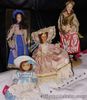 Dolls Vintage Lot 4 Victorian Bisque  Polish 60s sleep Eyed Cameo kids sailor