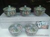 JAPAN ARITA Hand Painted Oriental Floral Design Small Rice Bowl wd Lid for Gift