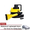 Monlove Wet and Dry Portable Car Vacuum Cleaner (Yellow) with Sedan Car Cover