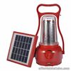 Solar LED Rechargeable Camping Light Hurricane Lamp (Red)