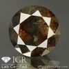1.41 Carat NATURAL Brownish Black DIAMOND Loose Round 6.7x4.9mm CERTIFIED Africa
