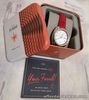 Brand new authentic Fossil Vale Three-Hand Date Red Leather Watch for women