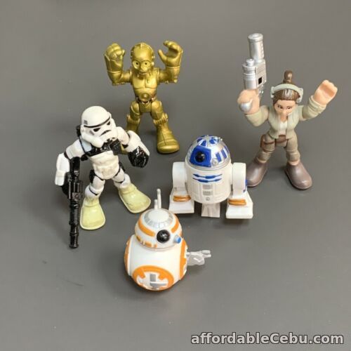 1st picture of 5PCS Playskool Star Wars Galactic Heroes C3P0 Rey Sandtrooper BB8 R2D2 Droid Toy For Sale in Cebu, Philippines