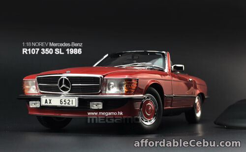 1st picture of 1:18 Norev Mercedes-Benz R107 350 SL Red 1986 Cabrio Diecast Full Open For Sale in Cebu, Philippines