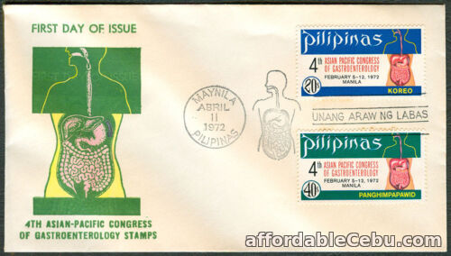 1st picture of 1972 Philippines 4TH ASIAN-PACIFIC CONGRESS OF GASTROENTEROLOGY STAMPS FDC - A For Sale in Cebu, Philippines