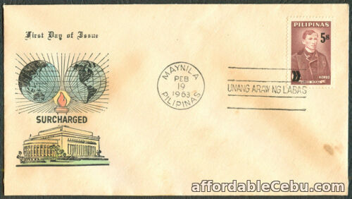 1st picture of 1963 Philippines SURCHARGED First Day Cover For Sale in Cebu, Philippines