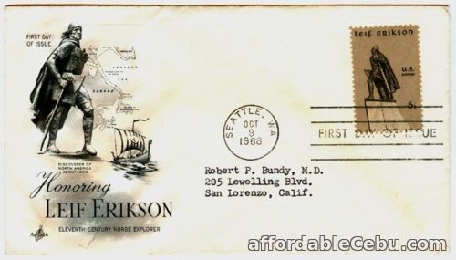 1st picture of 1968 Honoring LEIF ERIKSON 11th Century Norse Explorer FDC For Sale in Cebu, Philippines