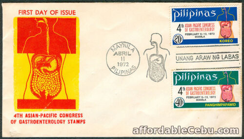 1st picture of 1972 Philippines 4TH ASIAN-PACIFIC CONGRESS OF GASTROENTEROLOGY STAMPS FDC - B For Sale in Cebu, Philippines