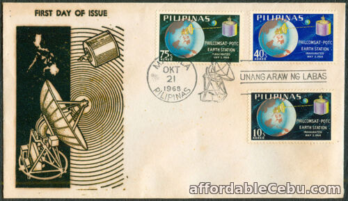 1st picture of 1968 Philippines PHILCOMSAT-POTC INAUGURATED First Day Cover For Sale in Cebu, Philippines