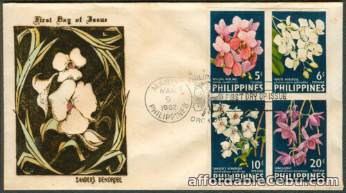 1st picture of 1962 PHILIPPINE ORCHIDS First Day Cover - A For Sale in Cebu, Philippines