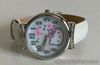 NEW! SANRIO HELLO KITTY MOTHER OF PEARL DIAL WHITE LEATHER STRAP WATCH $45 SALE