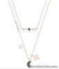 Swarovski * Symbolic Layered Necklace Set (2) Rose Gold Plated Black Moon & Star