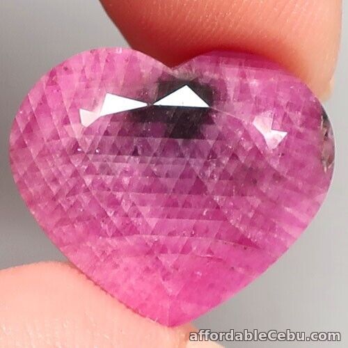 1st picture of 14 Carats Natural Purplish Pink RUBY RARE HEART Facet Mozambique 17.5x15 UNHEAT For Sale in Cebu, Philippines
