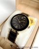 Anne Klein Watch * 3844BKGB Solar Power Black Ceramic Gold Steel Watch for Women