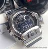 Casio G-Shock * GM6900-1 Silver Steel Digital Case Black Resin Strap Watch